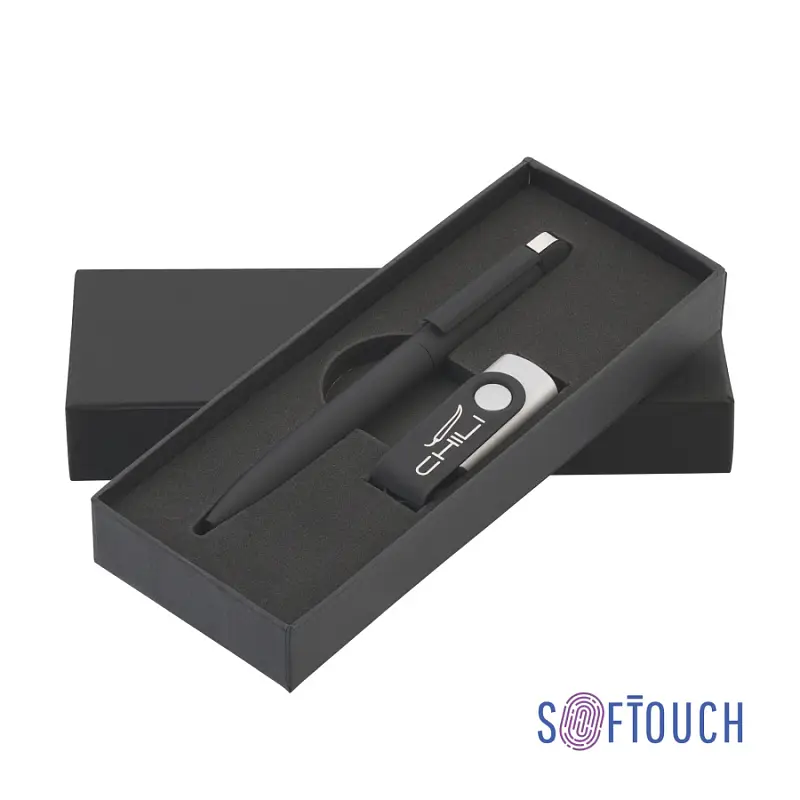Набор ручка + флеш-карта 8 Гб в футляре, покрытие soft touch - 6877-3S/8Gb