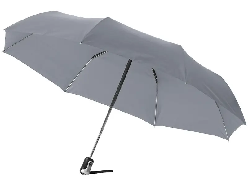 Зонт Alex трехсекционный автоматический 21,5, серый - 10901609