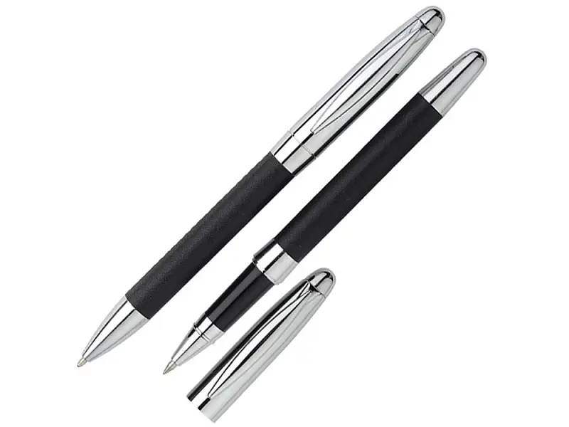 Набор Рейн: ручка шариковая, ручка роллер в футляре черный - 51401.07