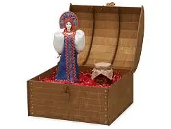 Подарочный набор: кукла фарфоровая, мёд с миксом из орехов