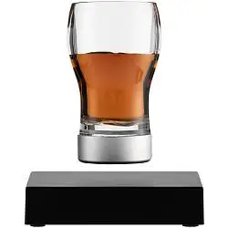 Левитирующий стакан Leviglass, стакана: диаметр 6,5 см, высота 11,3 см, подставка: 11,9x11,9x2,5 см, упаковка: 25х16х11,5 см