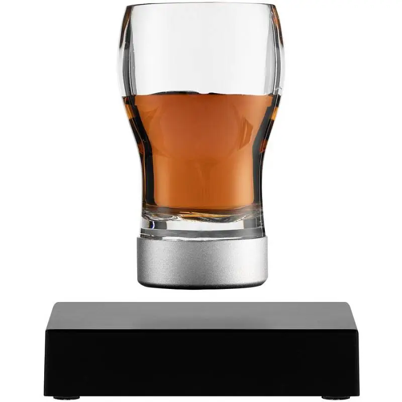 Левитирующий стакан Leviglass, стакана: диаметр 6,5 см, высота 11,3 см, подставка: 11,9x11,9x2,5 см, упаковка: 25х16х11,5 см - 15532