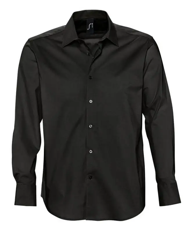 Рубашка мужская с длинным рукавом Brighton черная, размер S - 17000312S