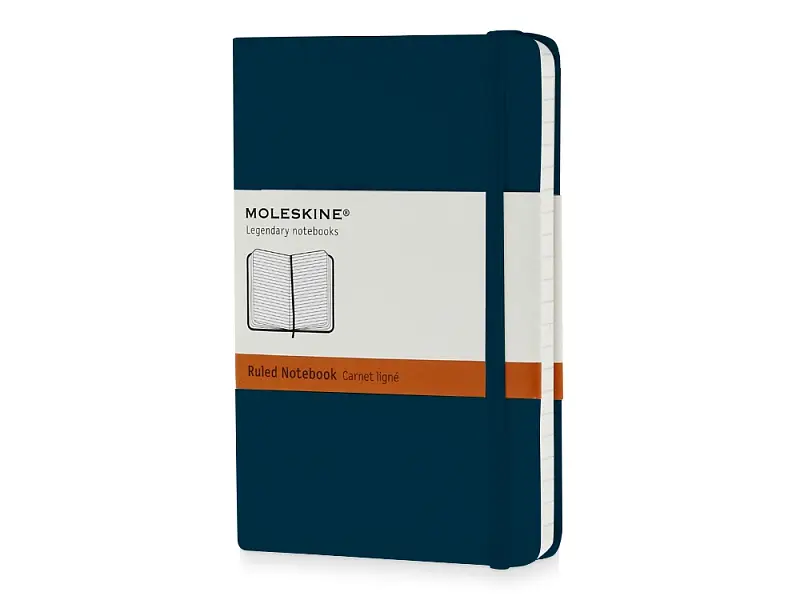 Записная книжка Moleskine Classic (в линейку) в твердой обложке, Pocket (9x14см), голубой сапфир - 67511102