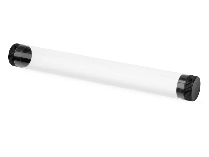 Футляр-туба пластиковый для ручки Tube 2.0, прозрачный/черный - 84560.07