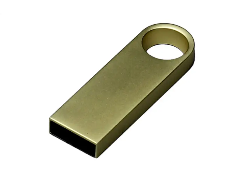 USB 3.0-флешка на 64 Гб с мини чипом и круглым отверстием, золотистый - 6604.64.05