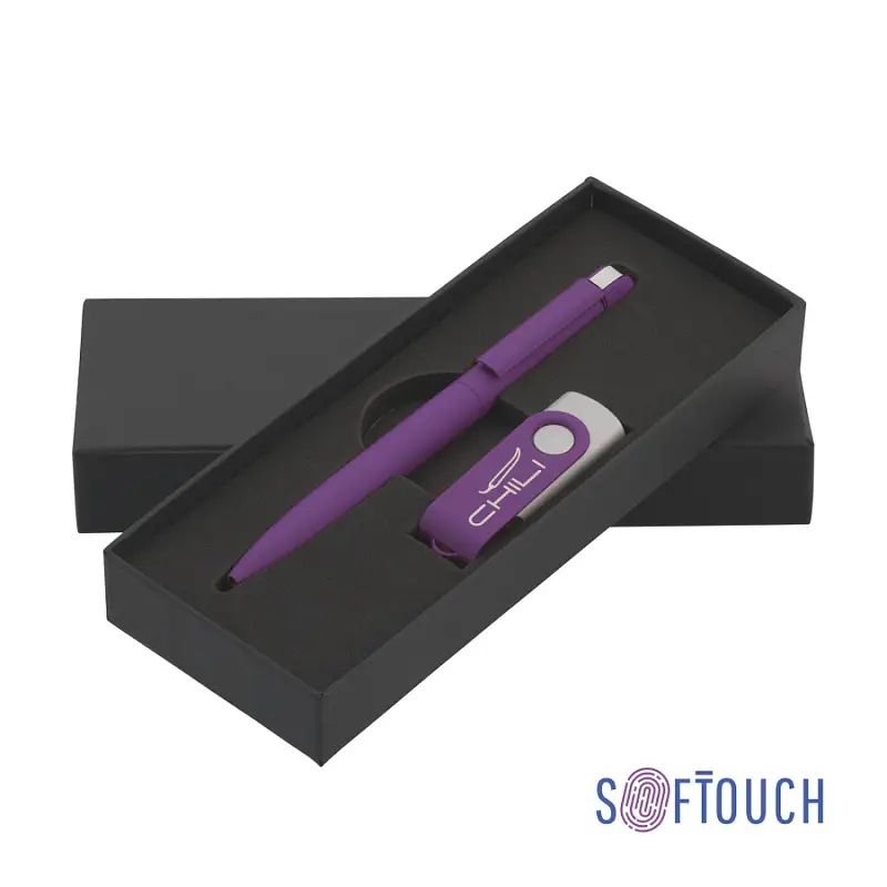 Набор ручка + флеш-карта 16 Гб в футляре, покрытие soft touch - 6877-350S/16Gb