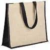 Холщовая сумка для покупок Bagari с черной отделкой, 40х35x12 см; длина лямок 22 см