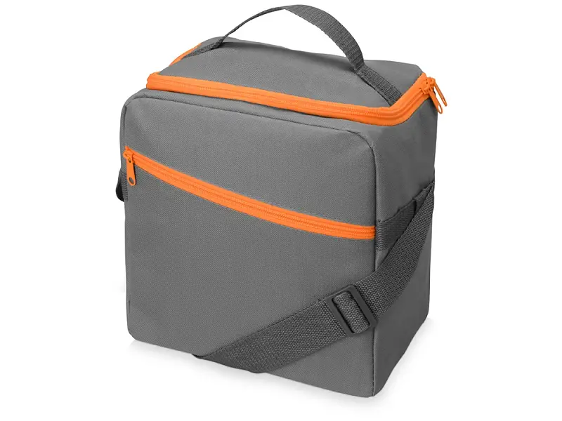 Изотермическая сумка-холодильник Classic c контрастной молнией, серый/оранжевый - 938608