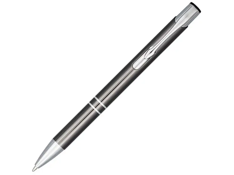 Кнопочная шариковая ручка Moneta из анодированного алюминия, синие чернила, серый - 10716303