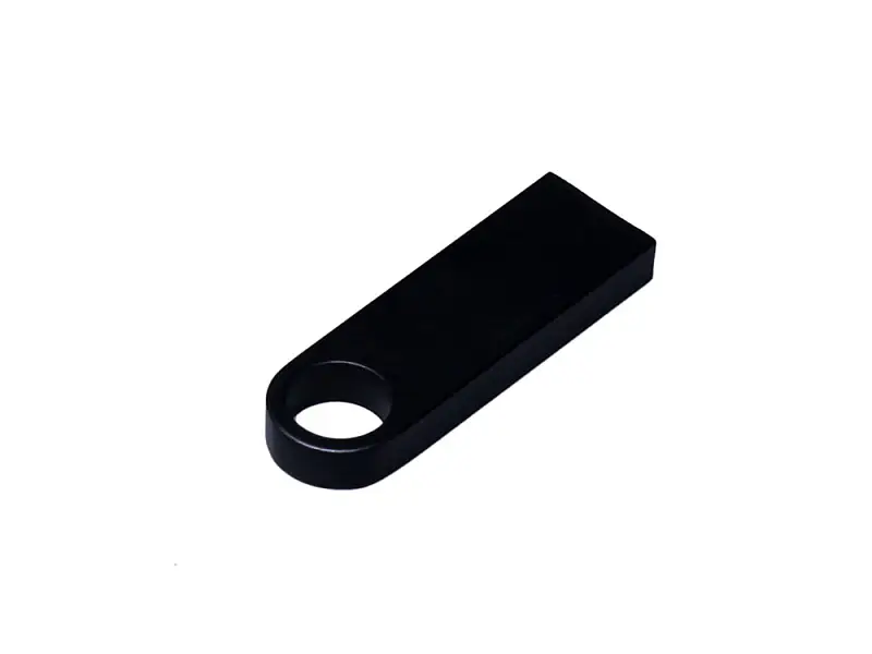 USB 2.0-флешка на 512 Мбайт с мини чипом и круглым отверстием, черный - 6589.512.07