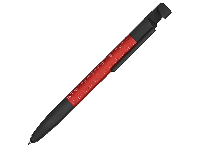Ручка-стилус пластиковая шариковая многофункциональная (6 функций) Multy, красный - 71532.01