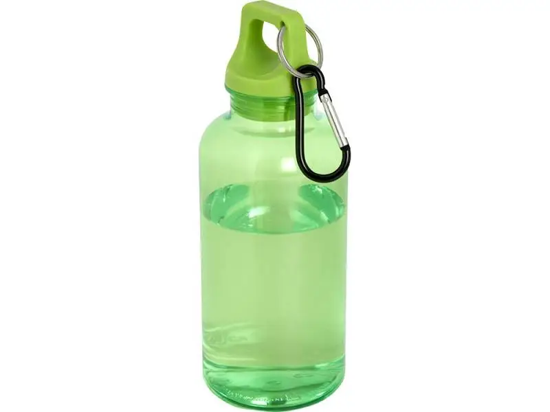 Бутылка для воды с карабином Oregon из переработанной пластмассы, 400 мл - Зеленый - 10077861