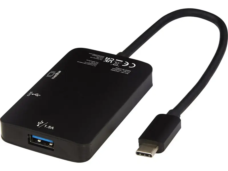 ADAPT Алюминиевый мультимедийный переходник Type-C (USB-A/Type-C/HDMI), черный - 12423090