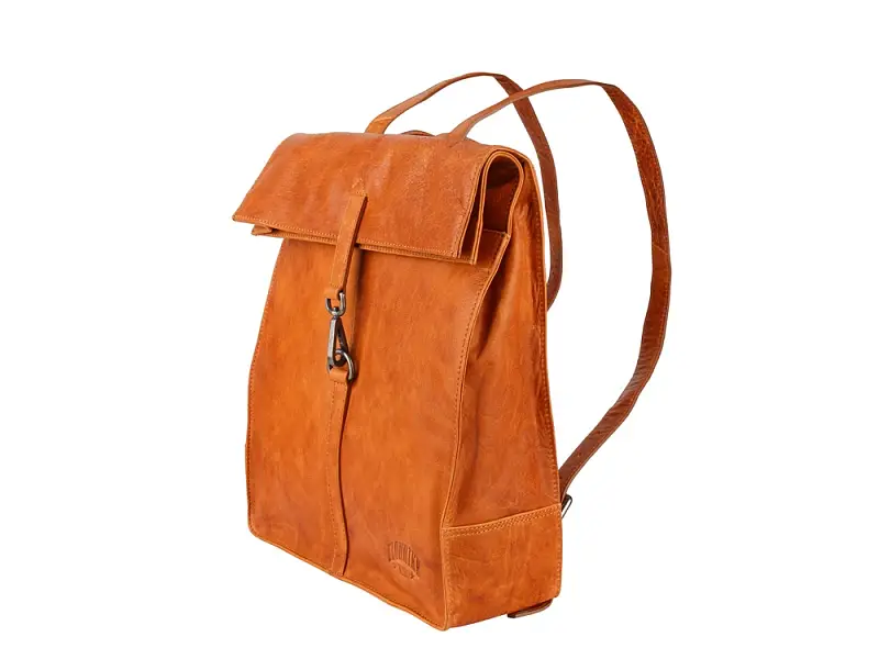 Рюкзак-сумка KLONDIKE DIGGER Mara, натуральная кожа цвета коньяк, 32,5 x 36,5 x 11 см - 1070.04