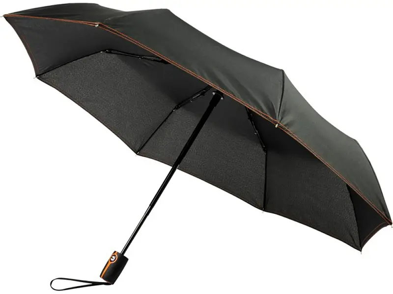 Автоматический складной зонт Stark-mini, черный/оранжевый - 10914408