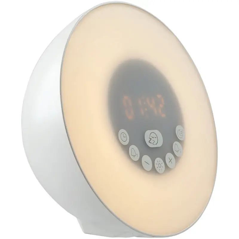 Лампа-колонка dreamTime для пробуждения светом и музыкой, 16x10x16 см; упаковка: 18,5x18,5x10,5 см