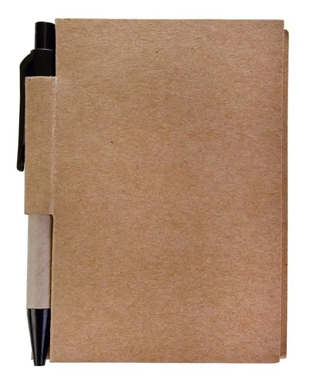 Мини-блокнот Eco Light c ручкой с черными элементами, 11,2x8,4x1 см; ручка: 11,3х0,8 см
