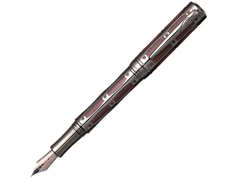 Ручка перьевая Pierre Cardin THE ONE с колпачком на резьбе, пушечная сталь/красный - 417567