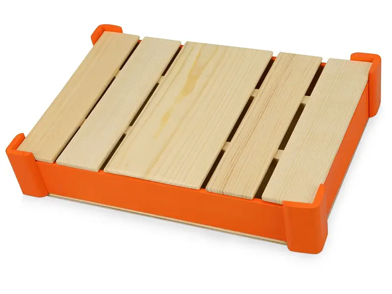 Подарочная деревянная коробка, оранжевый - 625042