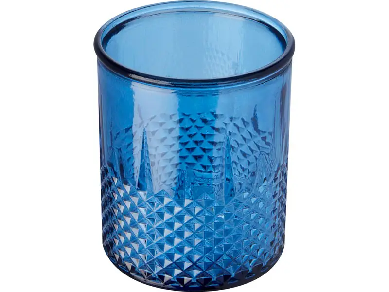 Подставка для чайной свечи из переработанного стекла Estrel, синий прозрачный - 11322552