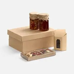Набор Sweeting Nuts, мед: высота 10 см, диаметр 6 см; чай: 18,5x8x4,5 см; упаковка: 24х17,5х10 см