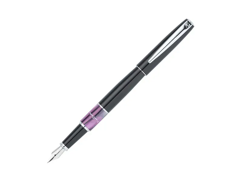 Ручка перьевая Pierre Cardin LIBRA с колпачком, черный/фиолетовый/серебро - 417556