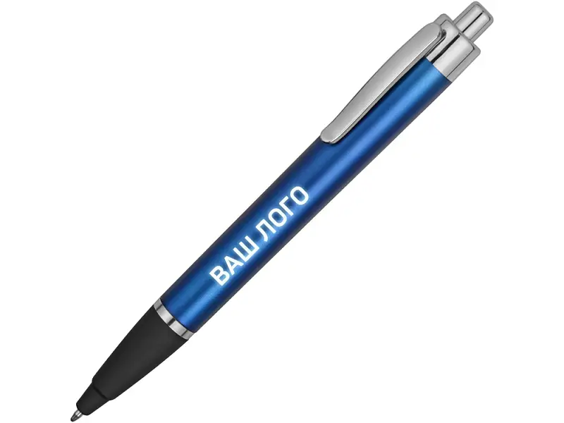 Ручка пластиковая шариковая Glow, синий/серебристый/черный (Р) - 76380.02p
