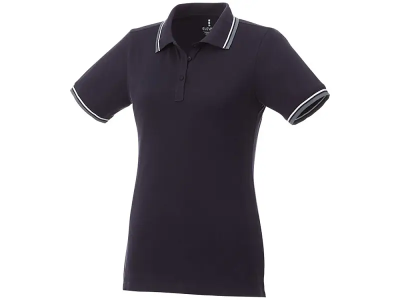 Женская футболка поло Fairfield с коротким рукавом с проклейкой, темно-синий/серый меланж/белый - 3810349XS