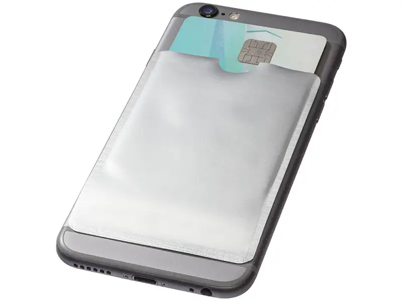 Бумажник для карт с RFID-чипом для смартфона, серебристый - 13424601