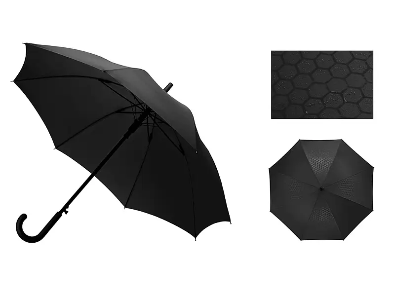 Зонт-трость полуавтомат Wetty с проявляющимся рисунком, черный - 909207