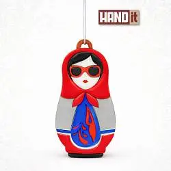 Ёлочная игрушка Матрёшка с узорами 