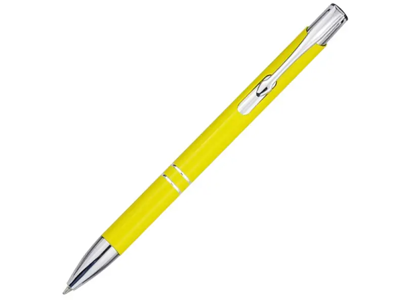 Алюминиевая шариковая кнопочная ручка Moneta, черные чернила, желтый - 10744007