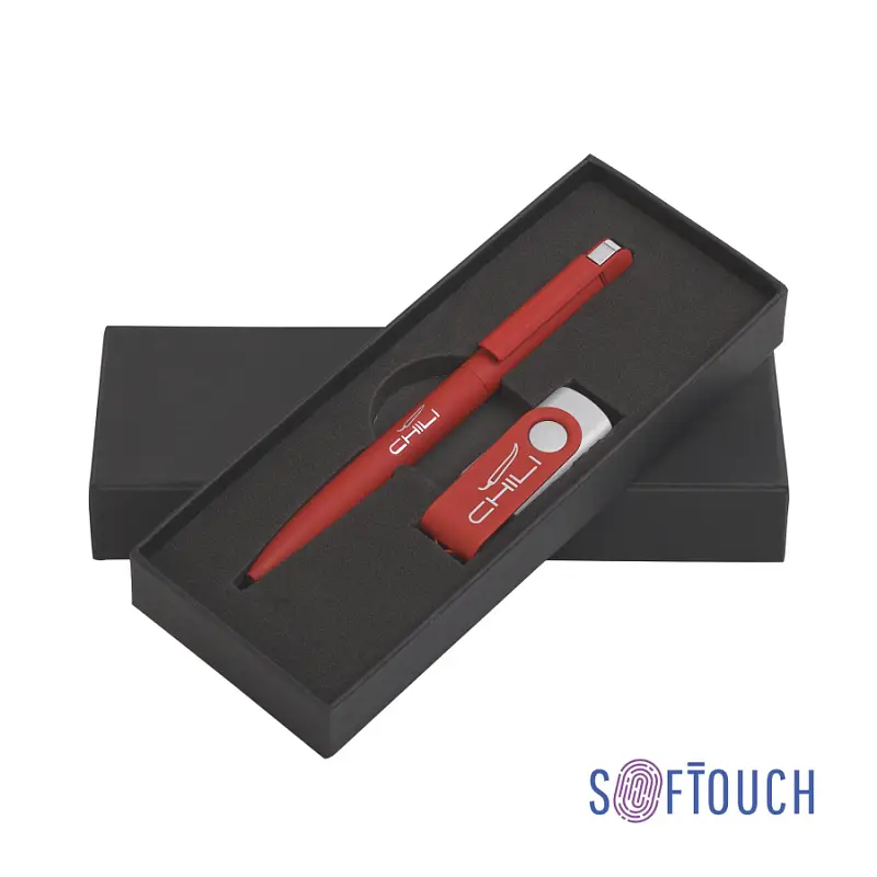 Набор ручка + флеш-карта 16 Гб в футляре, покрытие soft touch - 6877-4S/16Gb