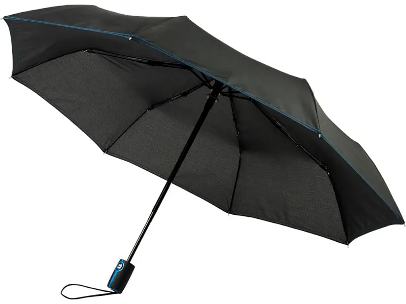 Автоматический складной зонт Stark-mini, черный/process blue - 10914410