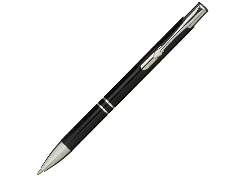 Алюминиевая шариковая кнопочная ручка Moneta, черные чернила, черный - 10744000