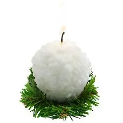 Свеча «Снежок», 6,5х6,5х6,5 см