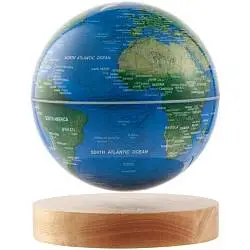 Левитирующий глобус GeograFly, диаметр глобуса 14 см; диаметр базы 14 см, высота 3 см; упаковка: 16,5x16,5x24 см