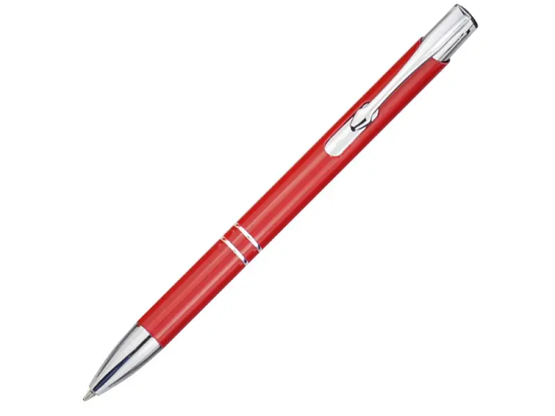 Алюминиевая шариковая кнопочная ручка Moneta, черные чернила, красный - 10744005
