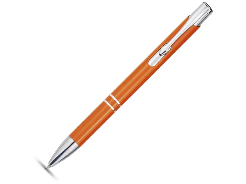 Алюминиевая шариковая кнопочная ручка Moneta, синие чернила, оранжевый - 10710508