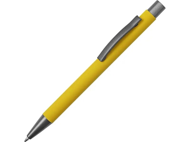 Ручка металлическая soft touch шариковая Tender, желтый/серый - 18341.04