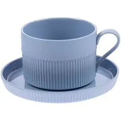 Чайная пара Pastello Moderno, чашка: диаметр 8,5 см, высота 6,1 см, ширина с ручкой 11,2 см; блюдце: диаметр 13,5 см, высота 1,6 см; упаковка: 13,7х13,7х8 см