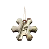 Ёлочная игрушка Снежинка (белый с золотым )
