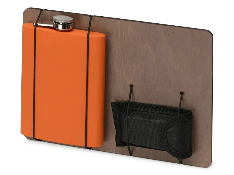 Подарочный набор Путешественник с флягой и мультитулом, оранжевый - 700510.13
