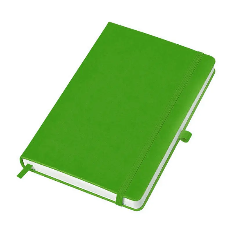 Бизнес-блокнот "Justy", 130*210 мм, светло-зеленый, твердая обложка,  резинка 7 мм, блок-линейка