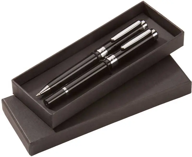Набор Upright: ручка шариковая и роллер, футляр: 17х6,5х2,2 см; авторучка, роллер: 13,8х1,1 см