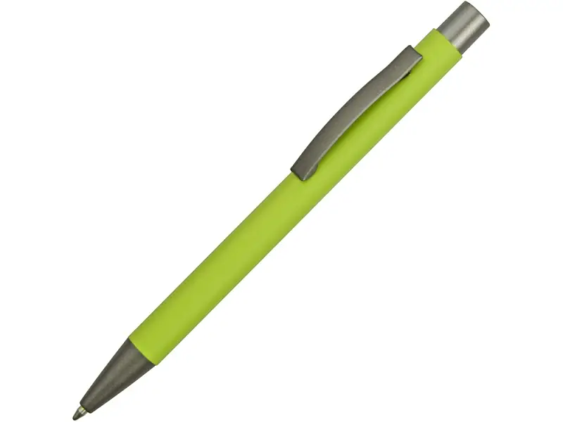 Ручка металлическая soft touch шариковая Tender, зеленое яблоко/серый - 18341.19