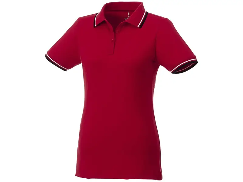 Женская футболка поло Fairfield с коротким рукавом с проклейкой, красный/темно-синий/белый - 3810325XS