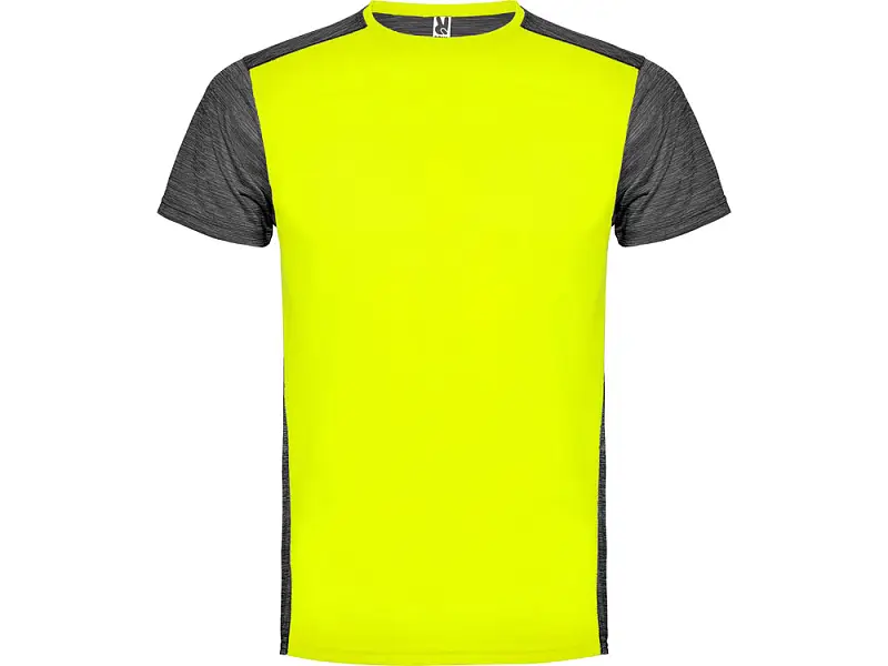 Спортивная футболка Zolder мужская, неоновый желтый/черный меланж - 6653221243S