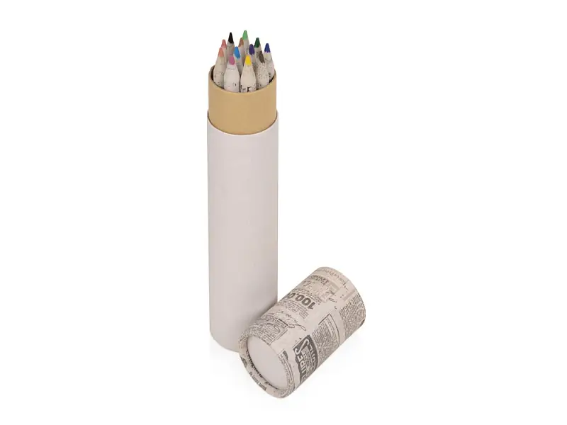 Набор цветных карандашей из газетной бумаги в тубе News, 12шт. - 316307